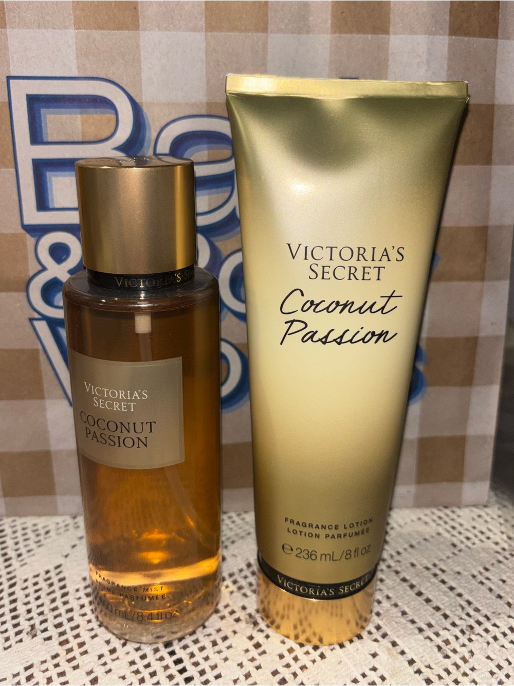 (Inventory 1,2) Victoria's Secret Coconut Passion Lotion & Mist - Gold